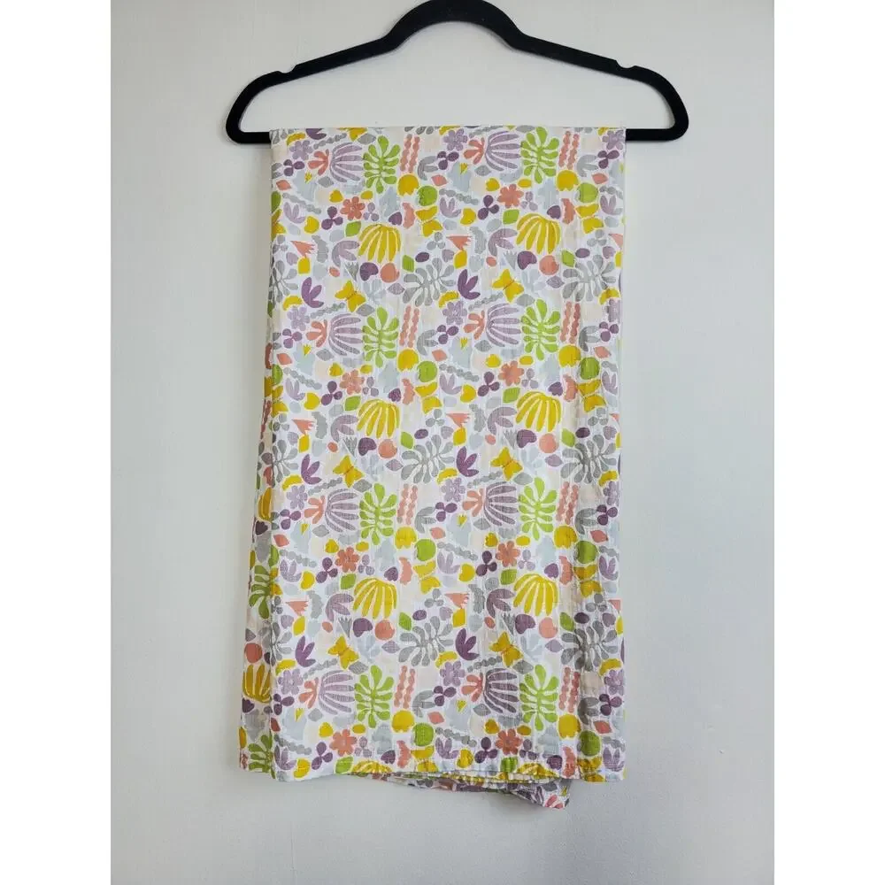 West Elm‎ Kids Baby Girls Swaddle Blanket Organic Cotton Colorful Lightweight
